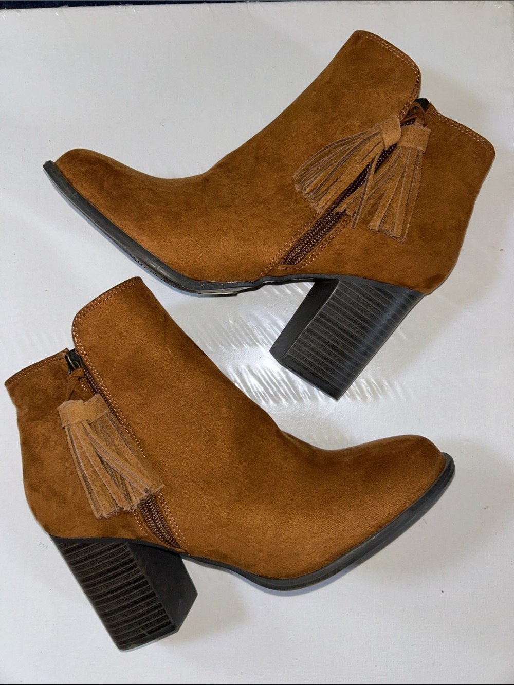 Esprit Tan Brown Suede Ankle Booties - Picture 7 of 11